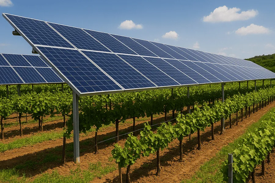 Agrivoltaico e drone: come monitorare la produzione agricola sotto i pannelli solari